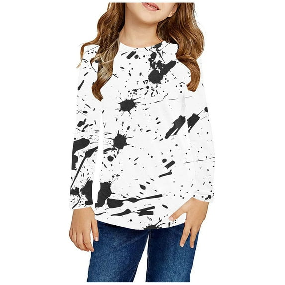 Holiday Outfits AJTQTH Funny Print Long Sleeve Shirts for Kids Boys Girls Casual Heart Pattern Graphic Crewneck Pullover Sweatshirts Loose Fit Cotton Blouse Multicolor#04 9-10 Years