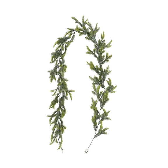 Asxite Christmas Garland, 1pcs Simulation Rattan Christmas Tree Pendant Rattan Simulation Baby's Breath Rattan Ring Green Decoration Christmas Rattan PVC Christmas Decorations Green
