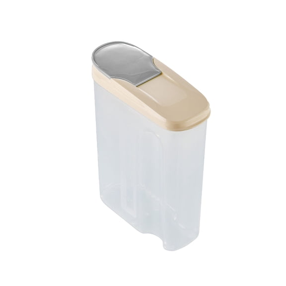 Asxite Food Storage Canisters, Airtight Cereal Clear 2L Airtight Kitchen Food Storage Container with Lids and Compartments for Grain Sugar Flour Rice Nut Snacks, Gray, 20.5*20*8cm