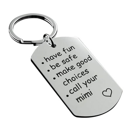 PRETXORVE Be Safe Make Good Choices and Call Your Mom Stainless Steel Keychain New or Graduation Keychain
