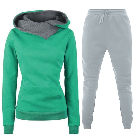 Ohufall 2 Piece Outfits for Women,Fall Winter Outfits Sports Tracksuits Long Sleeve Pullover Hoodies Pants Suit,Sweatshirt for Women