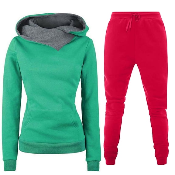 Ohufall 2 Piece Outfits for Women,Fall Winter Outfits Sports Tracksuits Long Sleeve Pullover Hoodies Pants Suit,Sweatshirt for Women