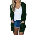 thumbnail image 1 of Ohufall Cardigan For Women Solid Color Long Sleeve Casual Tops Blouse With Pocket Cardigan Cardigan Sweaters For Women, 1 of 7