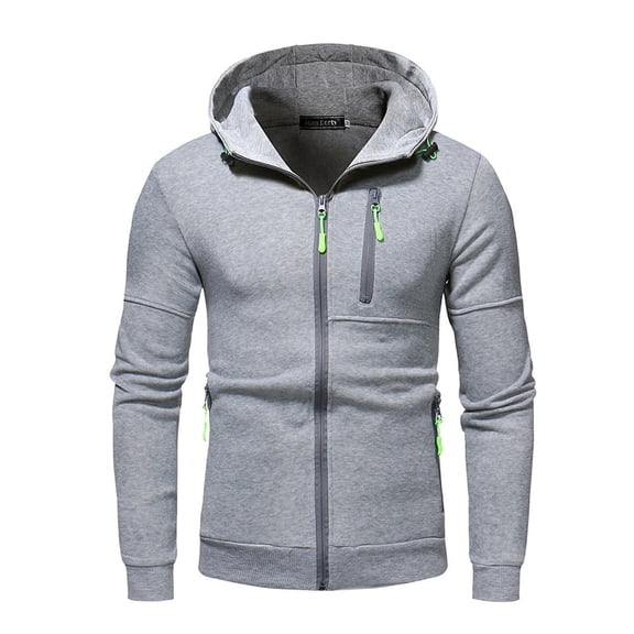 Borniu Hoodies For Men Sale! Men's Fashion Printed Sports Sweater Hooded Long Sleeve Zipper Pocket Sports Casual Top Coat