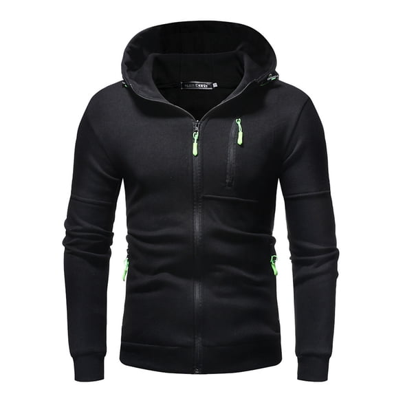 Borniu Hoodies For Men Sale! Men's Fashion Printed Sports Sweater Hooded Long Sleeve Zipper Pocket Sports Casual Top Coat