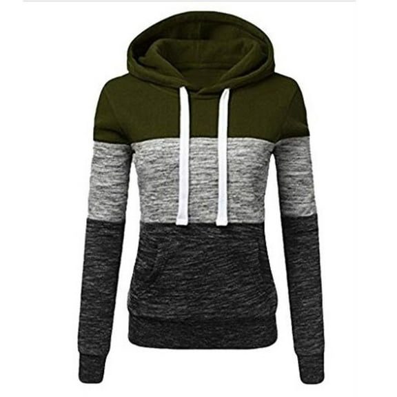 Ohufall Hoodies for Women, Sweatshirt for Women Fashion Womens Casual Hoodies Sweatshirt Patchwork Ladies Hooded Blouse Pullove
