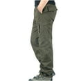 thumbnail image 1 of Holiday Deals! Borniu Mens Pants Clearance Sale! Men's Cargo Pants Slim Multi Pocket Straight Trousers Outdoor Sports Overalls Pants, 1 of 3