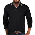 thumbnail image 1 of Ohufall Mens Shirts,Long Sleeve Shirts for Men,Casual Fashion Solid Turn-down Collar Long Sleeve Pullover Breathable Shirt Blouse Tops, 1 of 7