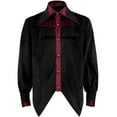thumbnail image 1 of Borniu Mens Shirts,Long Sleeve Shirts for Men,Pleated Shirt Medieval Clothing Steampunk Stage Wear Lapel Court Clothing Shirt Top, 1 of 9