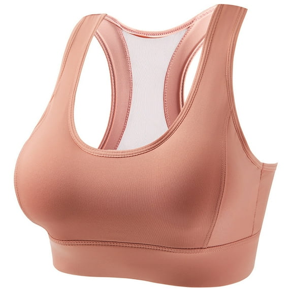 Holiday Deals! Ohufall Sports Bras for Women Clearance, Women's Sports Bra Fitness Running Shockproof Yoga Tank Top Front Zipper No Steel Ring Comfort Sports Bra