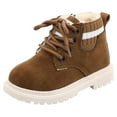 thumbnail image 1 of Ohufall Toddler Shoes Toddler Infant Kids Baby Girls Boys Warm Boots Lace Up Shoes Short Ankle Booties, 1 of 7