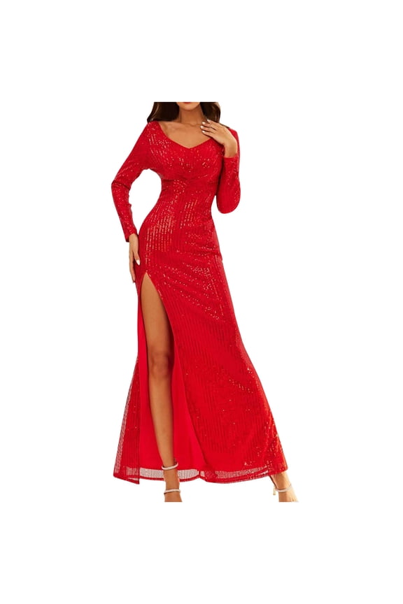 Wedding Guest Dresses for Women, Fashion Women Sexy Long Sleeve Strapless Backless Lace Evening Long Dress, Cocktail Dress for Women,