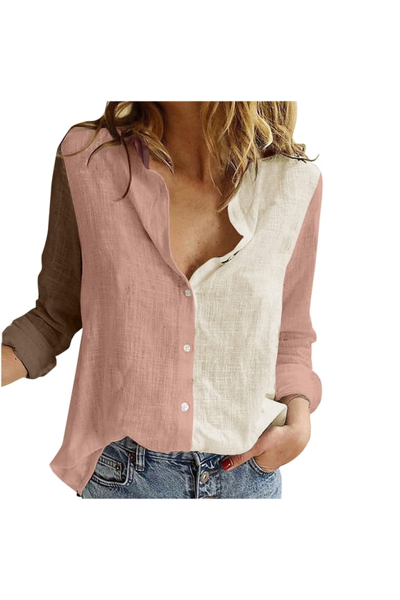 Womens Fall Winter Clothes Printed Cotton Long Sleeve Tank Career Bloues Cardigan Tops