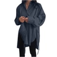 thumbnail image 1 of Holiday Deals! Borniu Womens Tops, Women's Loose Short Front Long Back Lace-up Slim Shirt Long Sleeve V-neck Top/Shirt Womens Fashion Clearance, 1 of 5