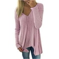 thumbnail image 1 of Holiday Deals! Ohufall Womens Tops, Women's New Solid Loose Sweater Sleeve Shirt Knitted Tops Fall Clothes Clearance, 1 of 6