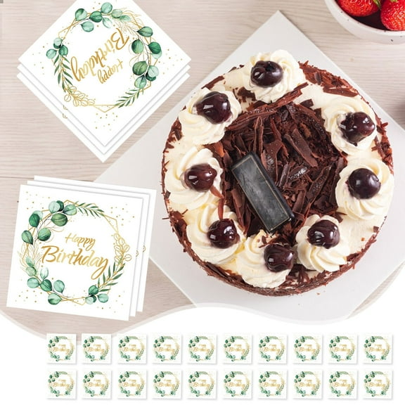 Under $5! Rvasteizo Home Decor, Birthday Happy Birthday Theme Party Decoration Dessert Napkins Fork Party Supplies