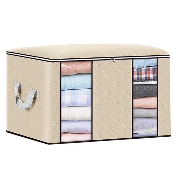 Holiday Deals! Feledorashia New Non-woven Clothes Storage Bags Large Capacity Closet Storage Containers Foldable Clothing Storage and Organization with Handles & Zippers,23.6x16.9x13.7inch