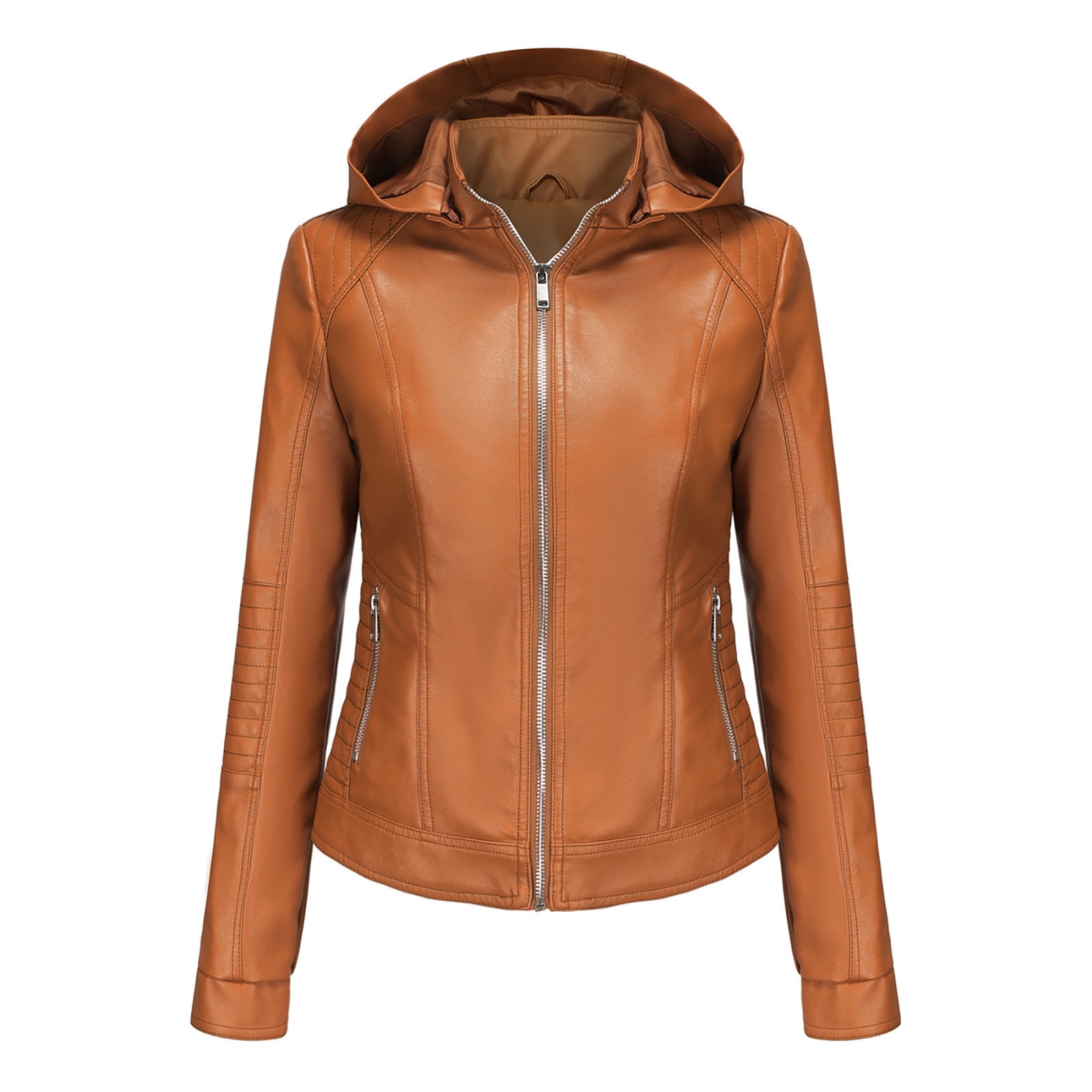 Holiday Deals Saving! Pejock Women's Faux Leather Jackets Zip Up