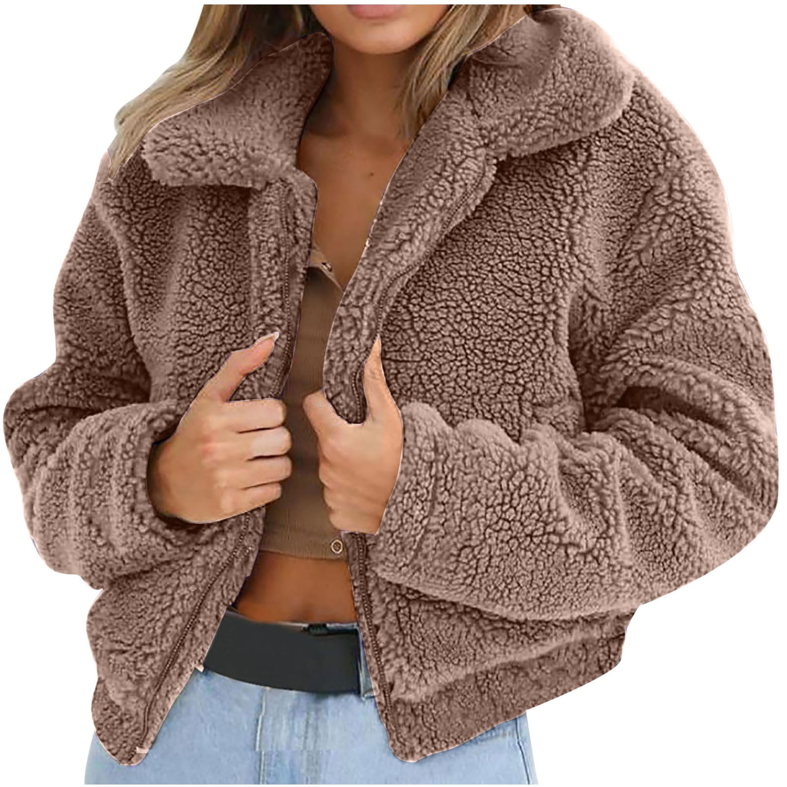 Holiday Deals Saving! Pejock Women's Fleece Jackets Womens Ladies Warm
