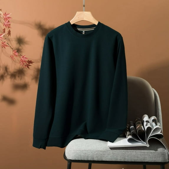Holiday Deals Saving!Viikei Womens Plus Size Clearance $5,Women's Fashionable and Casual Solid Color Round Neck T-shirt for Men and Women, Long-sleeved Round Neck Top/Shirt Green M