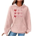 thumbnail image 1 of Holiday Usmixi Womens Hoodies Winter Womens Plus Size Hooded Sweatshirt Casual Loose Pocket Soft Knitted Pullover Hoodies Tops Fashion Heart Graphics Sweatshirt Sweater Big Saving, 1 of 6