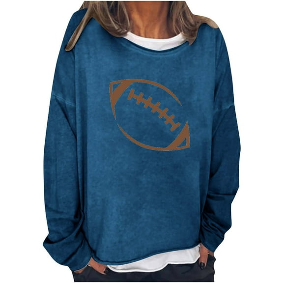 Holiday Usmixi Womens Sweatshirt Winter Crewneck Sweatshirt for Women Plus Size Loose Long Sleeve Vintage Pullover Tops Ladies Girls Fashion Baseball Graphics Sweatshirt Sweater Big Saving