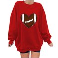 thumbnail image 1 of Holiday Usmixi Womens Sweatshirt Winter Vintage Oversized Sweatshirt for Women Long Sleeve Crewneck Cozy Soft Fleece Sweatshirt Tosp Fashion Heart Baseball Print Loose Pullover Big Saving, 1 of 5