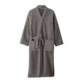 thumbnail image 1 of Holiday Deals Yievot Robes for Women Bathrobe Fuzzy Mid Length Bath Robe Belted Solid Color Plush Kimono Robe with Pockets Soft Winter Spa Robes On Clearance, 1 of 9