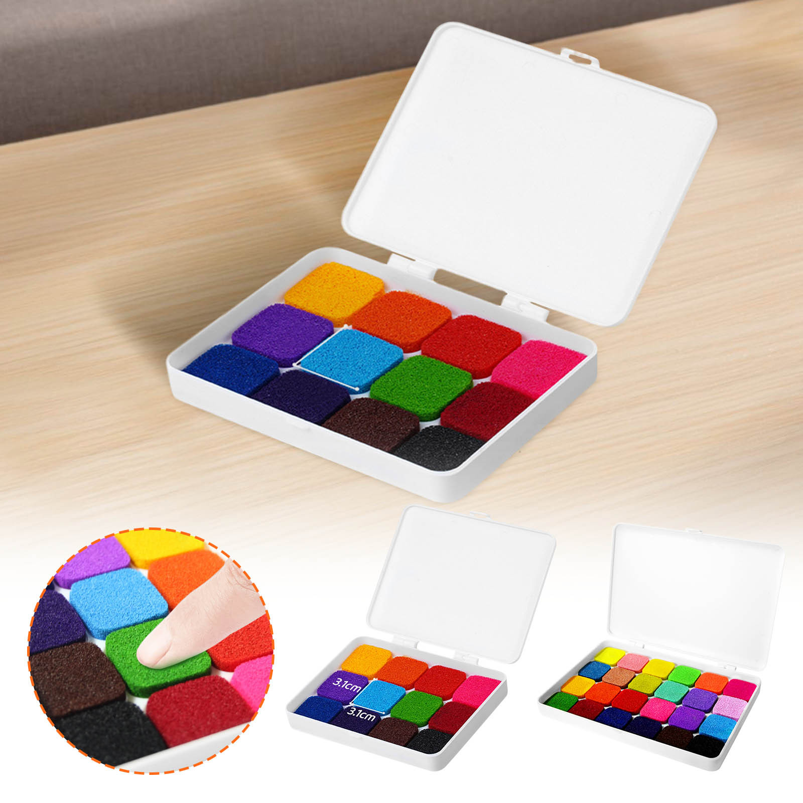 Holiday Deals karymi 12 Colors Finger Painting Printing Pigment Colorful Printing Table Finger Printing Tray Kindergarten Children Finger Painting Prints Washable for Performance Toddler Girl Toys