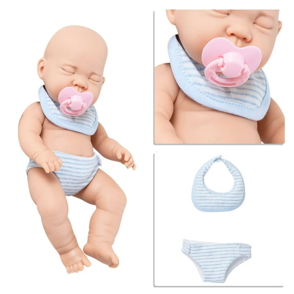 karymi 30cm Reborn Doll Simulation Pacifier Baby Bib Change Soft Rubber Toy Gift Gift Ideas