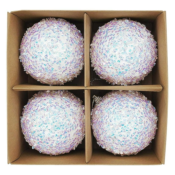 karymi 4Pcs 8 cm Christmas Tree Balls Christmas Decorations Hanging Ornament Home Party Decor Christmas Ornaments Set Christmas Gifts Christmas Party Supplies Seasonal Decor