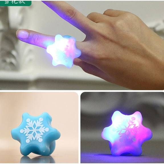karymi Christmas Light Up Flashing Rings Party Glow Toys Santa Snowman Shapes Holiday Decor Christmas Gifts up to 90% off