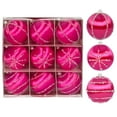 thumbnail image 1 of karymi Flocking Christmas Balls Ornament Set 9-Piece Red Painted Velvet Decorations for Holiday Tree Decor Bedroom Decor, 1 of 7