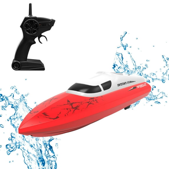 Holiday Deals karymi Remote Control SpeedBoats Wireless Long Life High Speed 2.4G Rechargeable Speedboat Water Remote Control Toy,Racing High Speed Remote Control Yacht Family Gifts