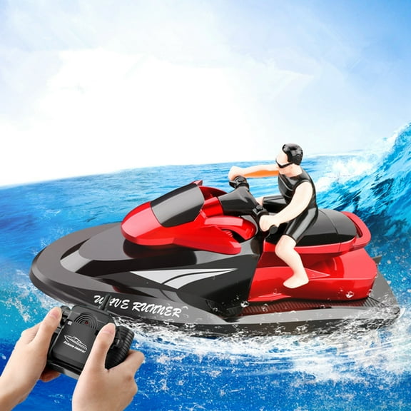 Holiday Deals karymi Remote Control SpeedBoats Wireless Long Life High Speed 2.4G Rechargeable Speedboat Water Remote Control Toy,Racing High Speed Remote Control Yacht Gift Ideas Tailgating