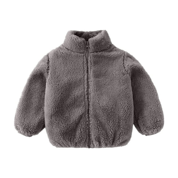 loopsun Kids Winter Coats for Toddler Grils Fleece Outwear Boys Zipper Solid-color Thick Warm Coat