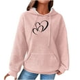 thumbnail image 1 of Holiday wycnly Womens Hoodies Winter Drawstring Hooded Sweatshirt for Women Plus Size Loose Casual Pocket Pullover Hoodies Sweater Fashion Heart Print Graphics Sweatshirt Tops Big Saving, 1 of 6