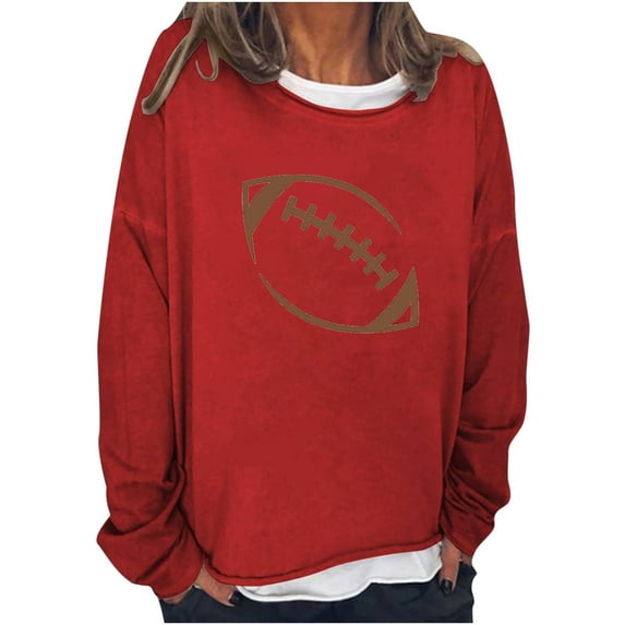 Holiday wycnly Womens Sweatshirt Winter Crewneck Sweatshirt for Women Plus Size Loose Long Sleeve Vintage Pullover Tops Ladies Girls Fashion Baseball Graphics Sweatshirt Sweater Big Saving