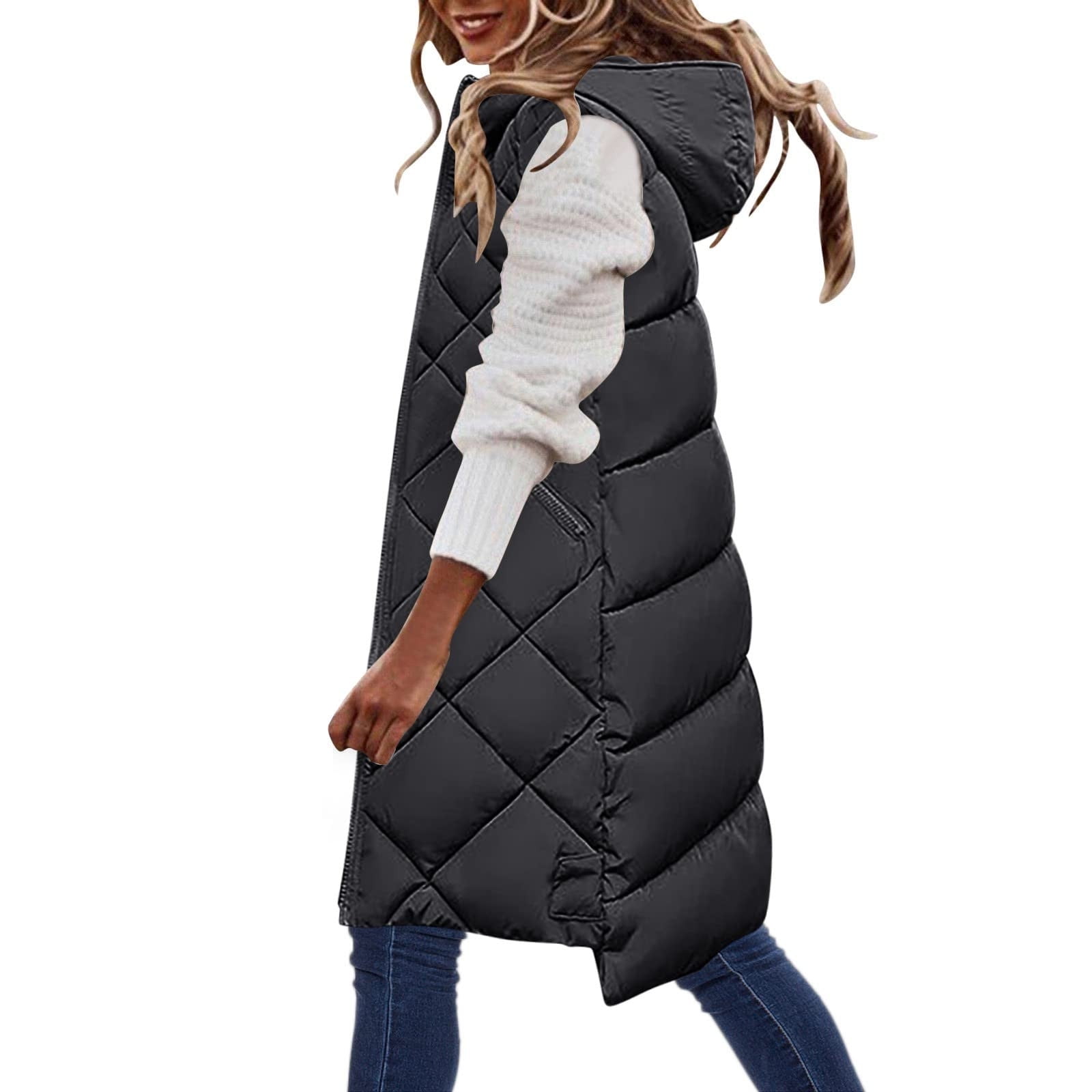 VOBCTY Womens Long Sleeve … curated on LTK  Puffer vest outfit, Womens  puffer vest, Puffer vest outfit winter