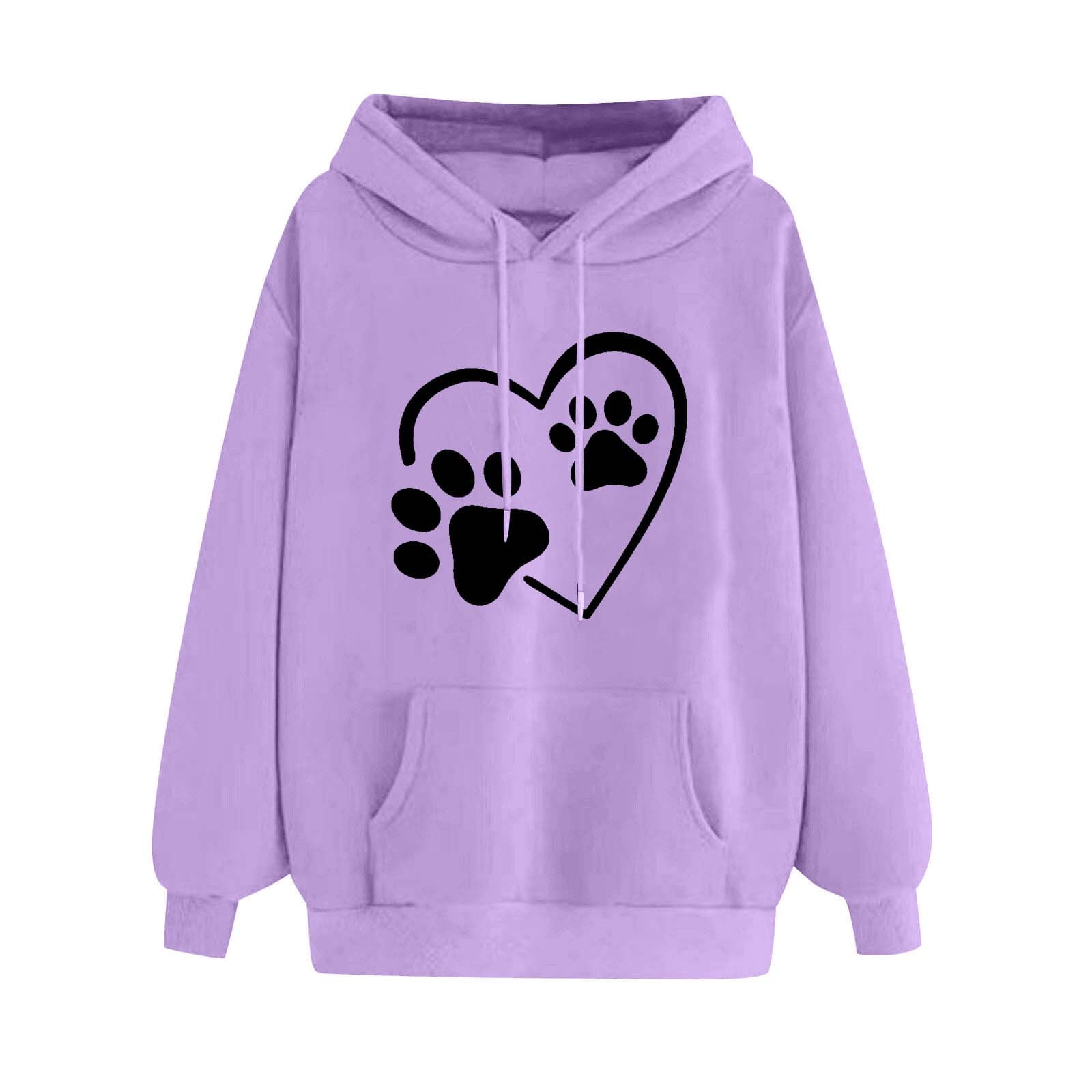 Women Hoodies Women's Print Winter Hoodie Pullover Tops Long Sleeved Comfortable Sweatshirt