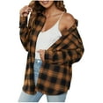 thumbnail image 1 of yievot Women's Long Sleeve Plaid Jacket Boyfriend Button Down Shirts Casual Thin Blouse, 1 of 8