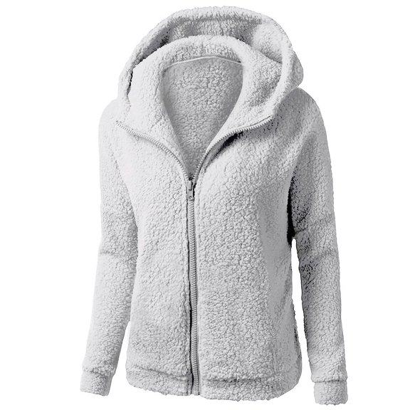 yievot Womens Winter Fuzzy Fleece Jacket Sherpa Linend Jackets with Hood Full Zip up Hood Jacket with Pockets Long Sleeve Coat