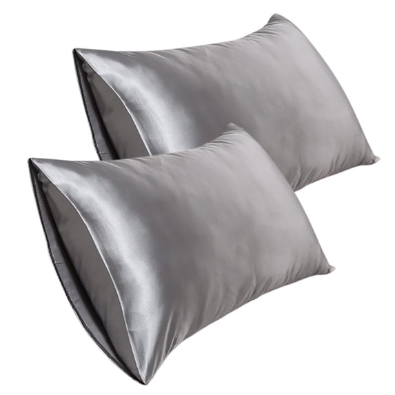 Holiday Decor Christmas New 20*30 Inch Satin Pillowcase, Imitation Silk Pillowcase (2pc), Gray