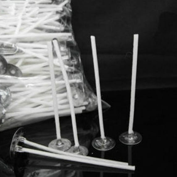 Holiday Decor New 100x Candle Wicks Core Pre Waxed with Sustainers Candle Making, Multicolor