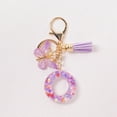 thumbnail image 1 of Holiday Decor New Initial Letter Keychains for Women Tassel Purple Cute Car Keychain for Wallet Backpack Bag, O, 1 of 4