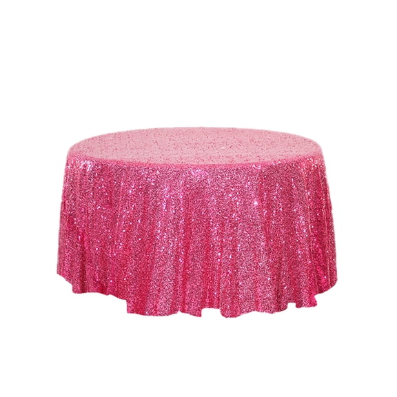 Meitianfacai Red Tablecloth - Round 23.6x23.6 Inch Sequin Sparkly Table Cloths for Wedding Party Birthday Christmas