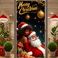 thumbnail image 1 of Holiday Decoration Merry Christmas Festive Banner Santa Design Gift Present for Christmas Party Winter Celebration Seasonal Event, 1 of 9