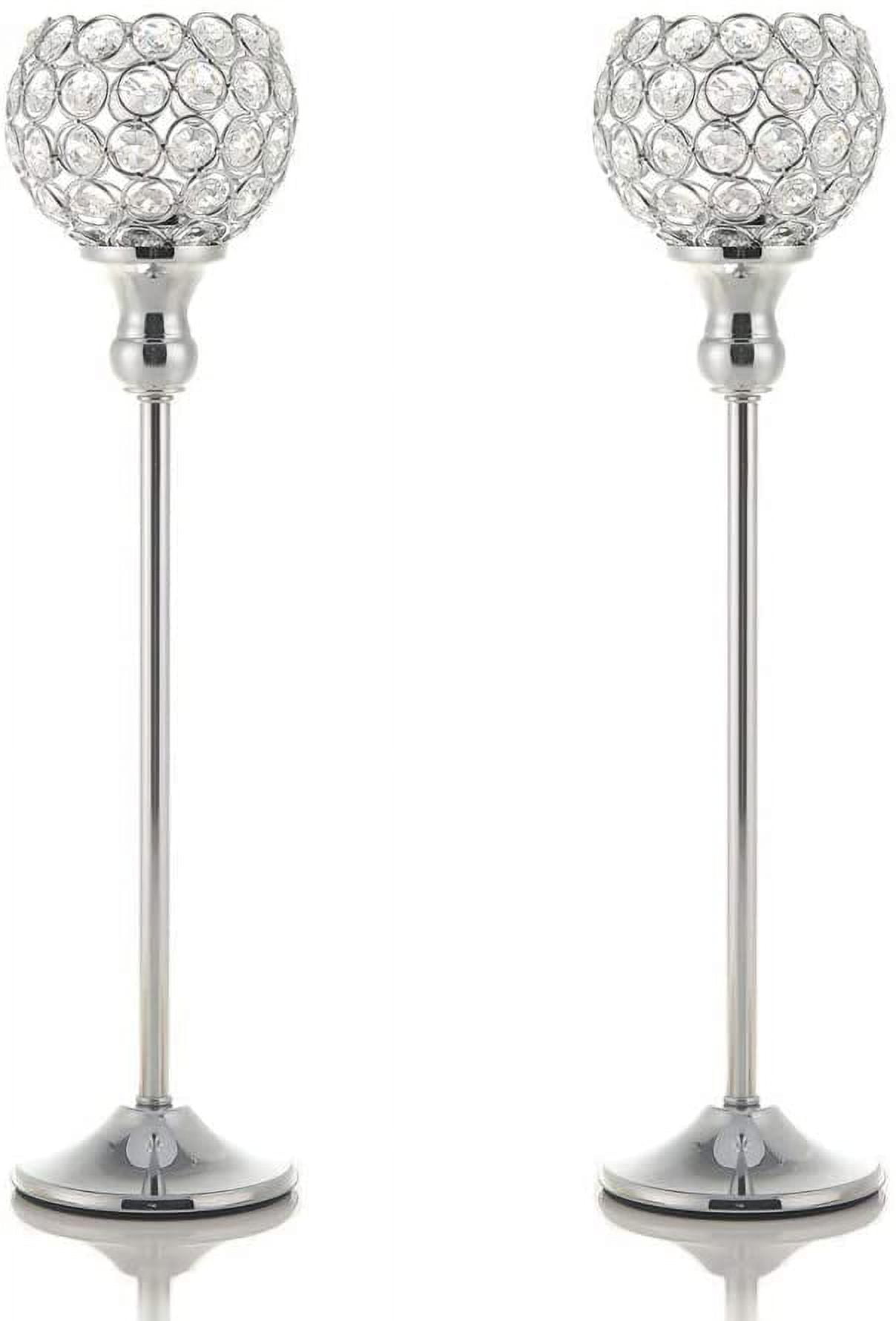 Holiday Decoration Silver Crystal Candle Holders Perfect for