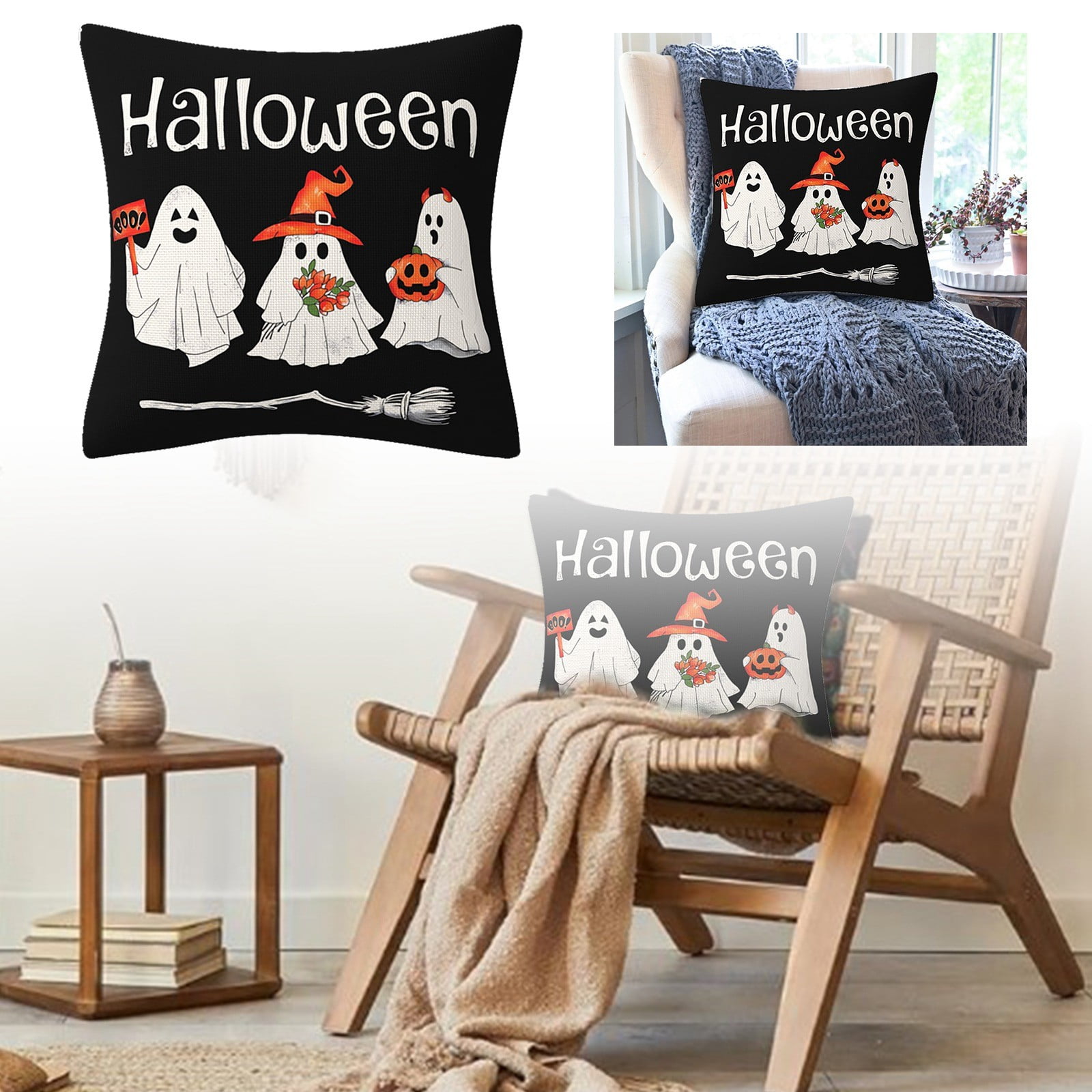 Holiday Decorations Home Party Sofa Cushion Cover Bat Pumpkin Pillow