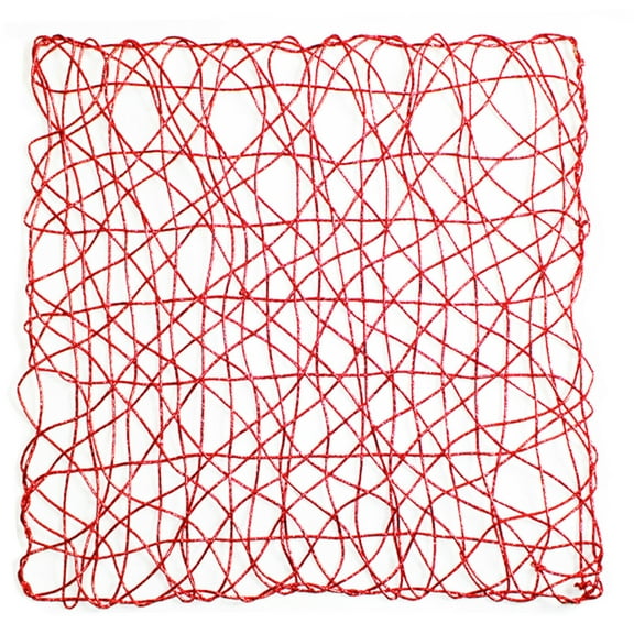Holiday Decorative 15"x15" Square Woven Metallic Foil Shining Placemats, Charger - Set of 4 (Red)
